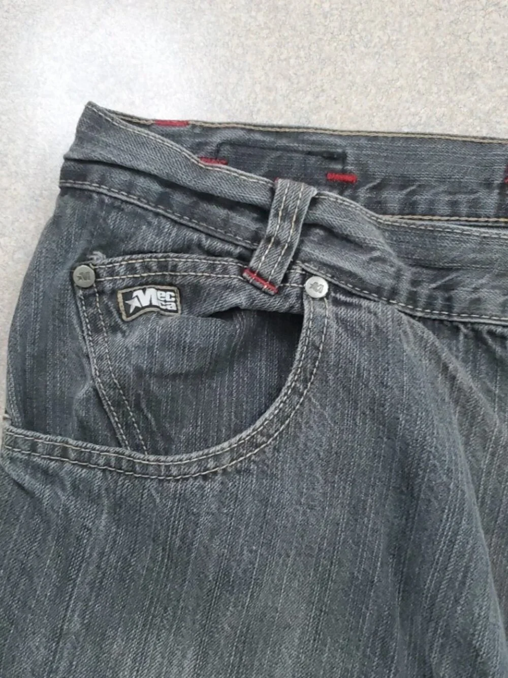 Mecca Denim Shorts Mens 36 (38) Black Jean Rap Baggy Streetwear Urban 90's Y2K